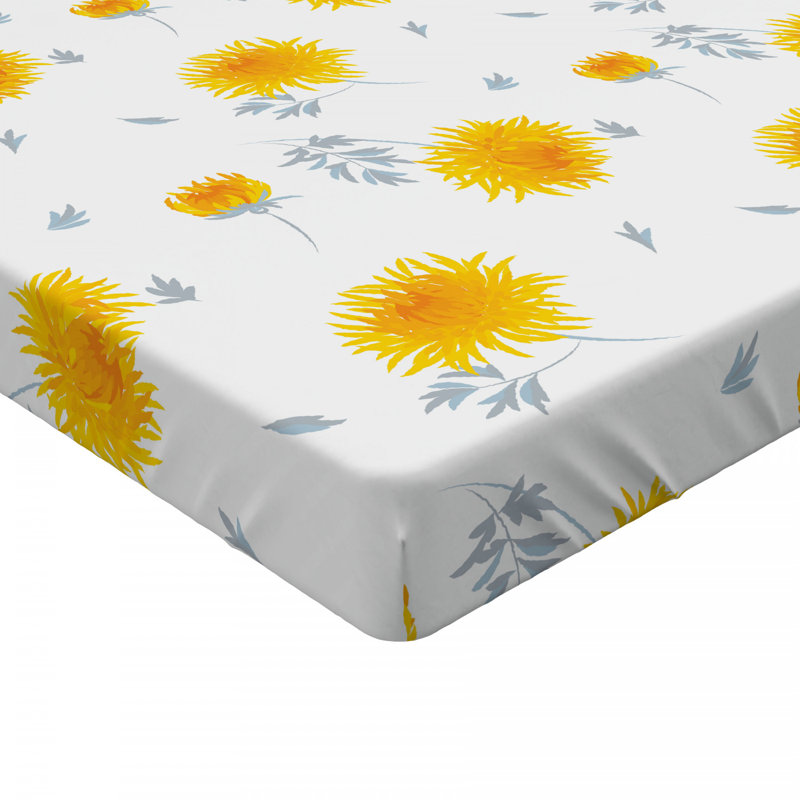 Microfiber Floral Fitted Sheet, Twin Fitted Sheet