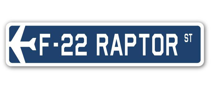 Plaque de rue militaire Barefield F-22 Raptor Air Force, H 6 po x l 24 po x P 1 po