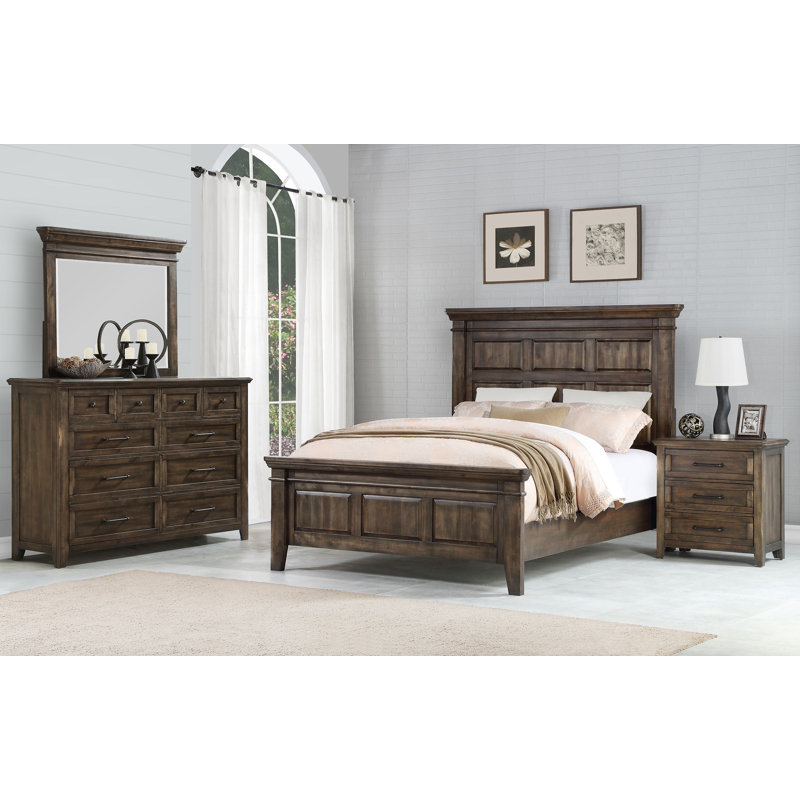Longwood 3-Drawer Solid Wood Nightstand in Birch Gray
