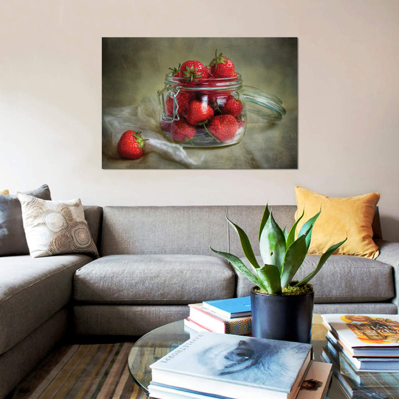 « goûts of summer », reproduction sur toile, H 18 po x l 26 po x P 1,5 po, Toile avec cadre noir, Pas de tapis