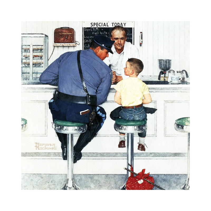 Runaway by Norman Rockwell - Wrapped Canvas Gallery-Wrapped Canvas Giclée, 66.04 cm H x 66.04 cm W