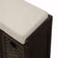 Banc de rangement rustique avec 3 paniers en rotin classiques amovibles, banc d'entrée avec coussin amovible-387797122