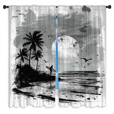 Rideaux de fenêtre de surf obscurcissant et obscurcissant - 2 panneaux