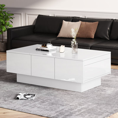 Extendable Solid Coffee Table with Storage