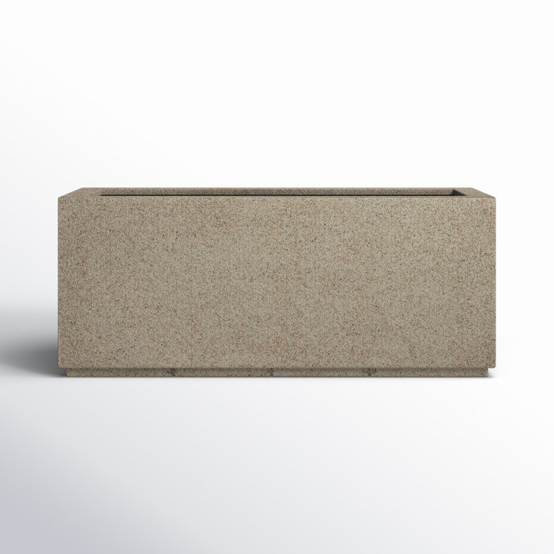 Milan Tall Polymer Box, 19"H x 46"W x 17"D, Sandstone Granite