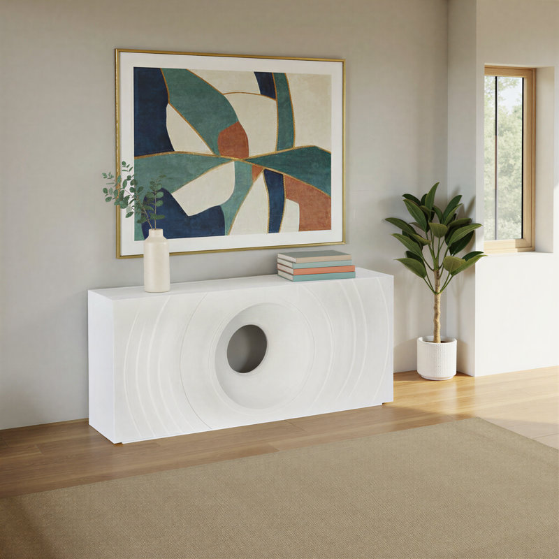 Void Console Table, White Stone
