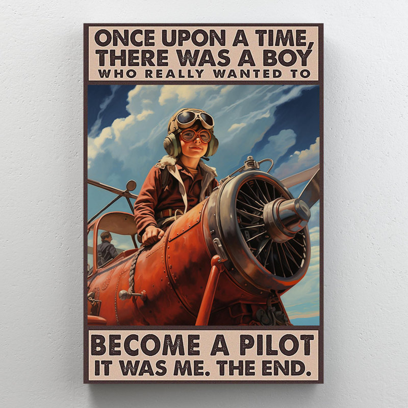 Koan, un garçon à devenir pilote - 1 pièce, reproduction d'art graphique sur toile tendue, H 20 po x l 16 po
