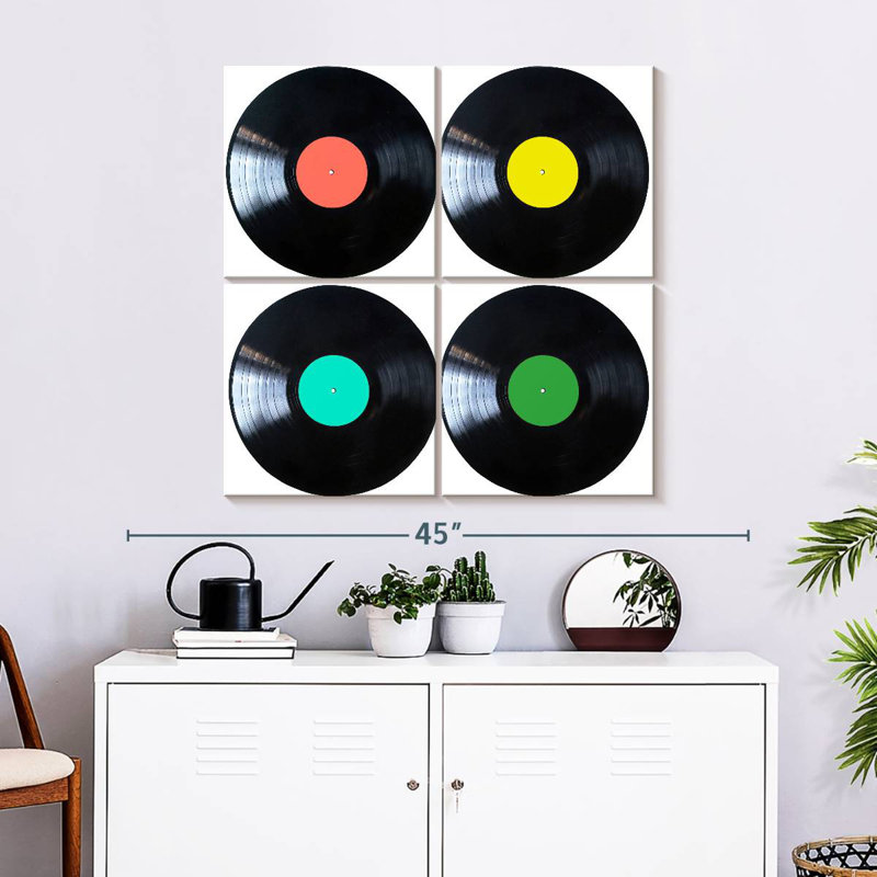 Abarca Colorful Vinyl Discs, 32" H x 32" W