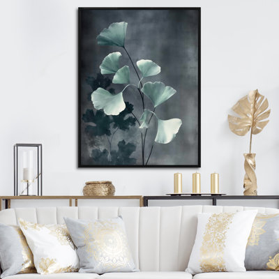 Feuillage vert et fleurs sur toile