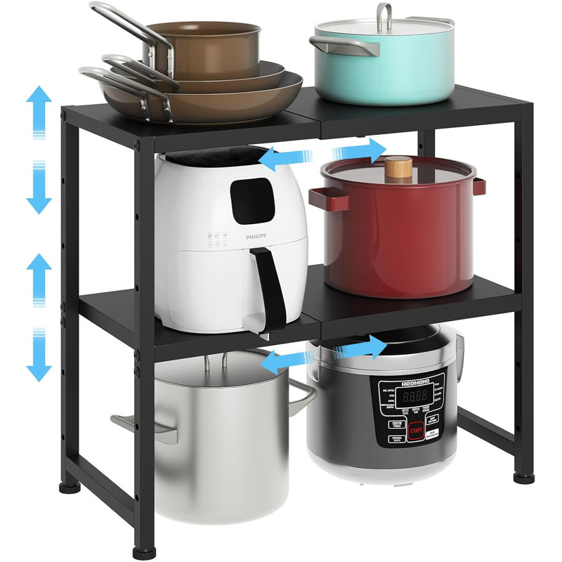 2-Tier Expandable Metal Storage Shelves