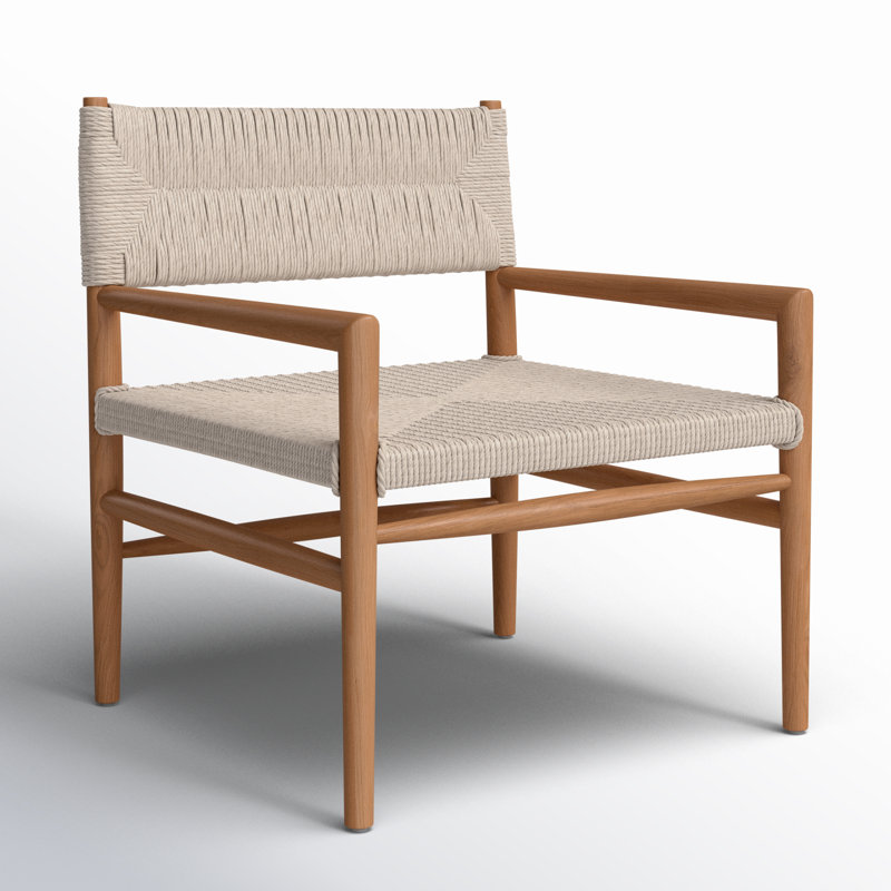 Lomas Outdoor Dining Armchair, Natural Teak/Light Brown