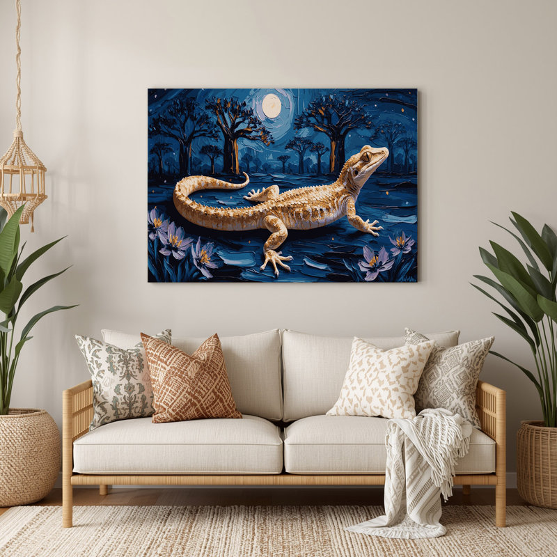 Art mural en métal sauvage, gecko, H 11 po x l 14 po