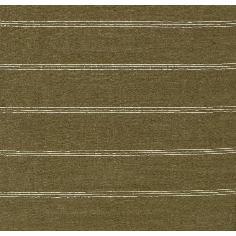 Hand Tufted Striped Area Rug in Green, Rectangle 6'3" x 9'
