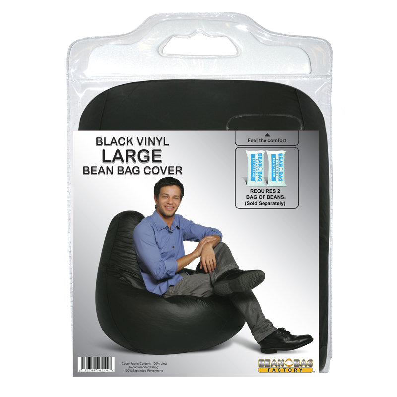 Grande housse pour fauteuil à billes en vinyle noir