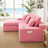 98.4" Corduroy Upholstered Modular Sofa, Compression Foam Bonless Sofa & Chaise with Cupholder and Side Pocket-1750224117