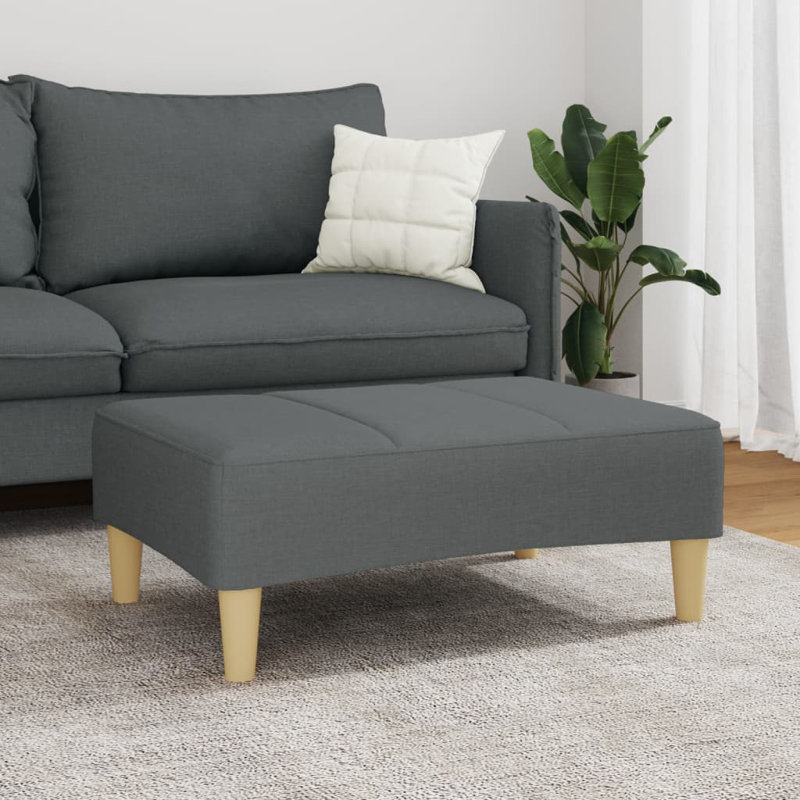 Ebern Designs Footstool 30.3"X21.7"X12.2", Brown, Dark Gray, Fabric