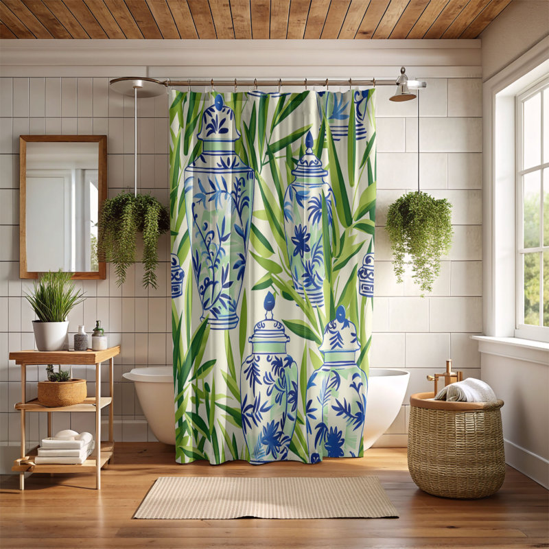 Rideau de douche standard 1 pièce Indochine Vessels