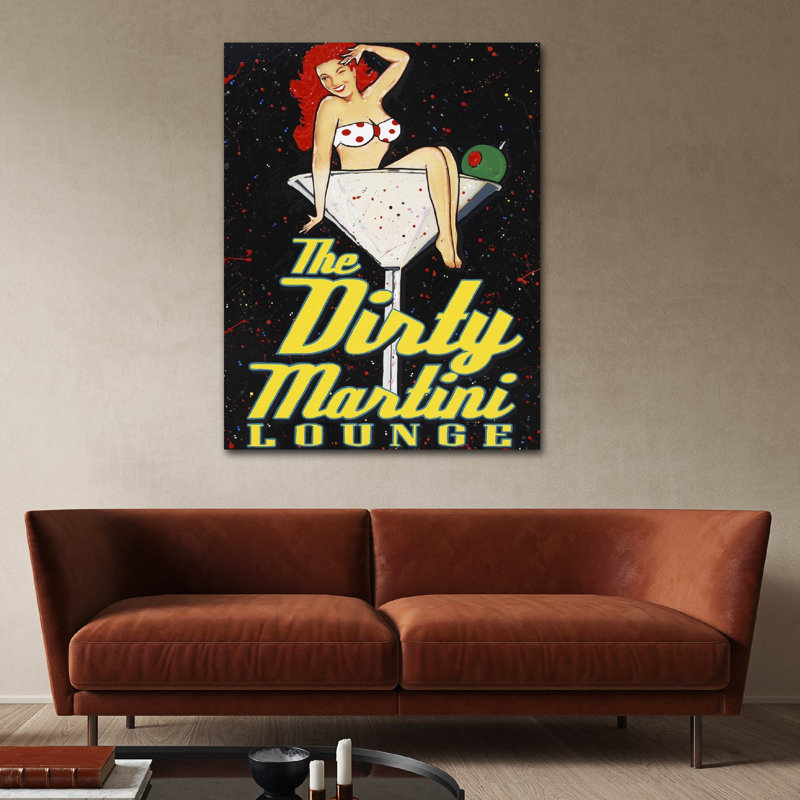 Toile tendue avec châssis «Dirty Martini Lounge 1» par Robert Holton, 40" H x 30" W