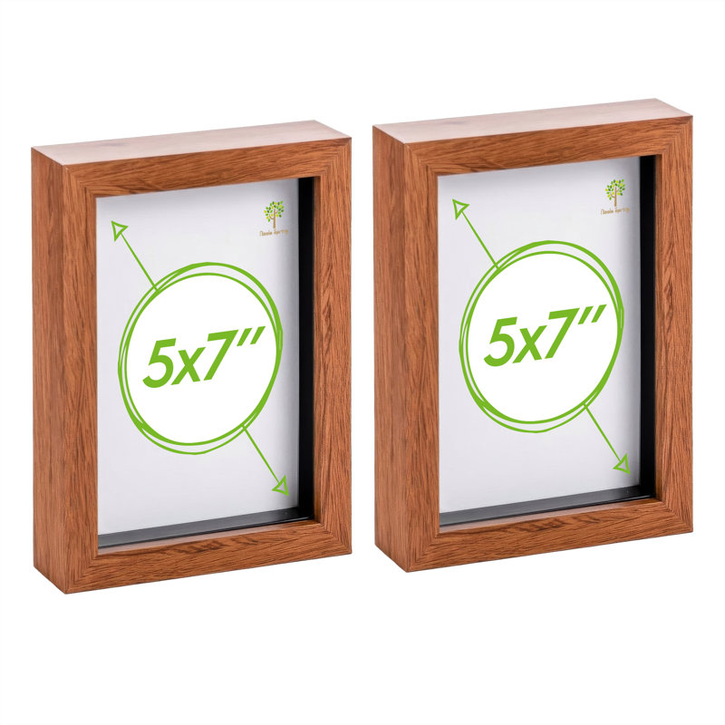 Nicola Spring - 3D Box Photo Frames, 20cm H x 15cm W x 3.5cm D, Brown
