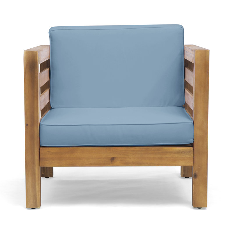 Ensemble de conversation modulaire avec coussins 5 pièces Maher, Bleu
