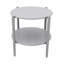 Table basse d'extérieur ronde de 18 pouces avec tablette en corde tissée à la main - Table d'appoint en métal gris résistante à la rouille à 2 niveaux