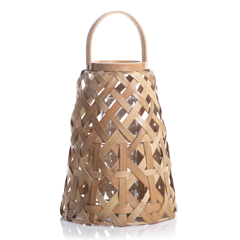 Davao 17'' H Wood Tabletop Lantern