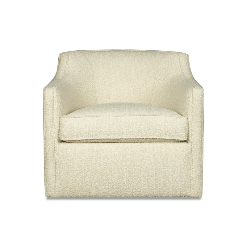 Fauteuil pivotant rembourré Marietta, Mélange de lin naturel Bevin