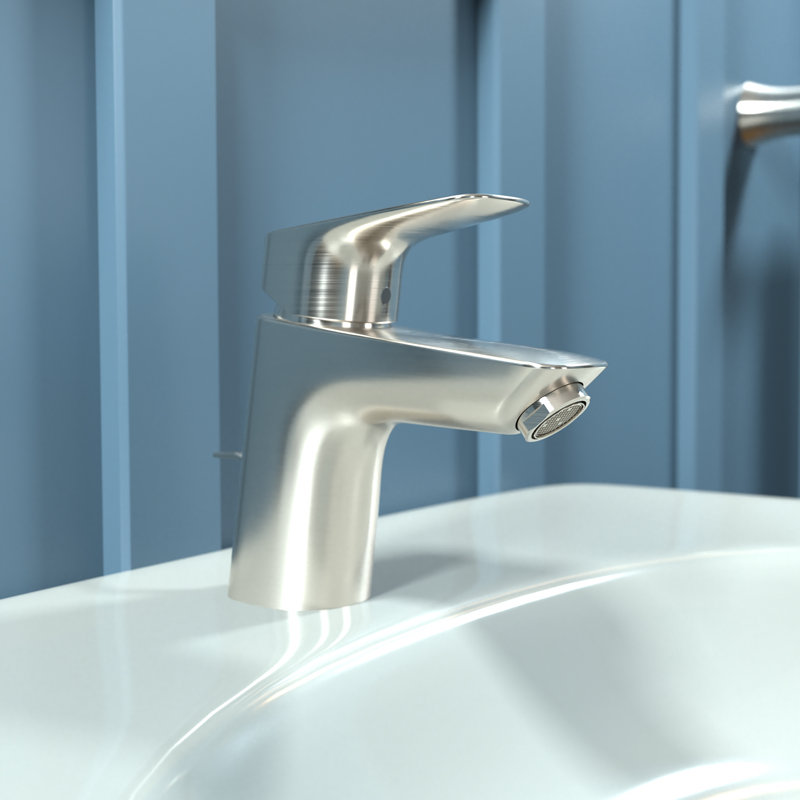 Logis Single Hole Bathroom Faucet with Drain Assembly, Brushed Nickel