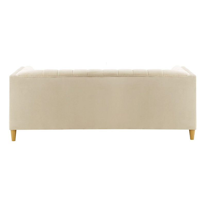Odina 3 Seater Velvet Sofa, Light Beige