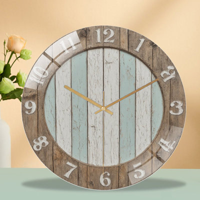 Clock Face Soldiers Battlefield Fire Art - 12'' Modern Glass Wall Clock