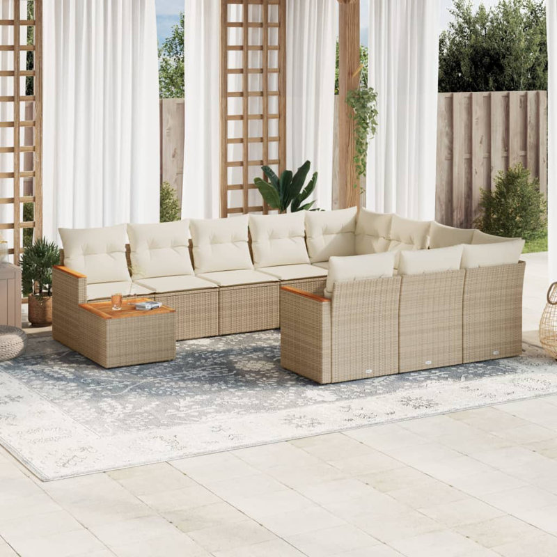 Vidaxl Garden Sofa Set Beige, Cream White