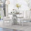 Ensemble de salle à manger 5 pièces, 1 table extensible avec une rallonge de 16 pouces (blanc antique)-1564716248
