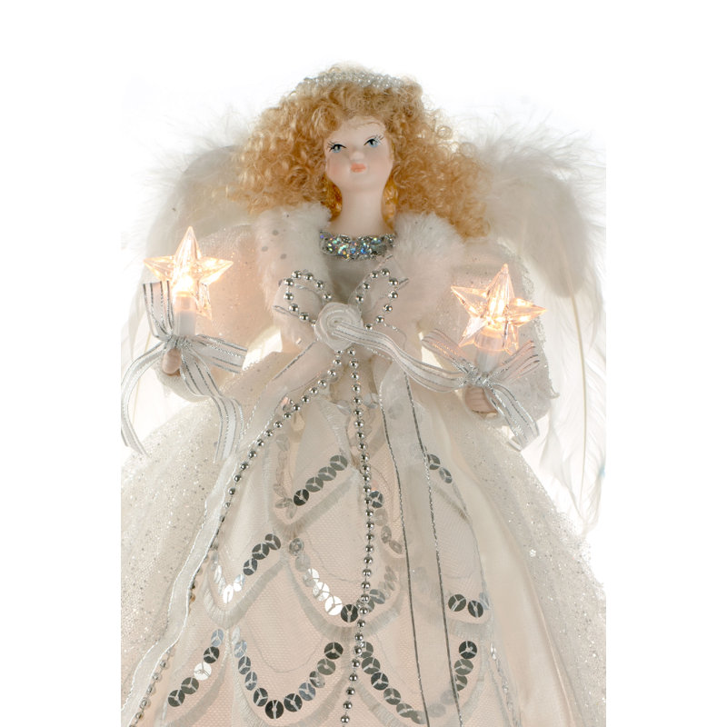 14'' Handmade Fabric Lighted Tree Topper