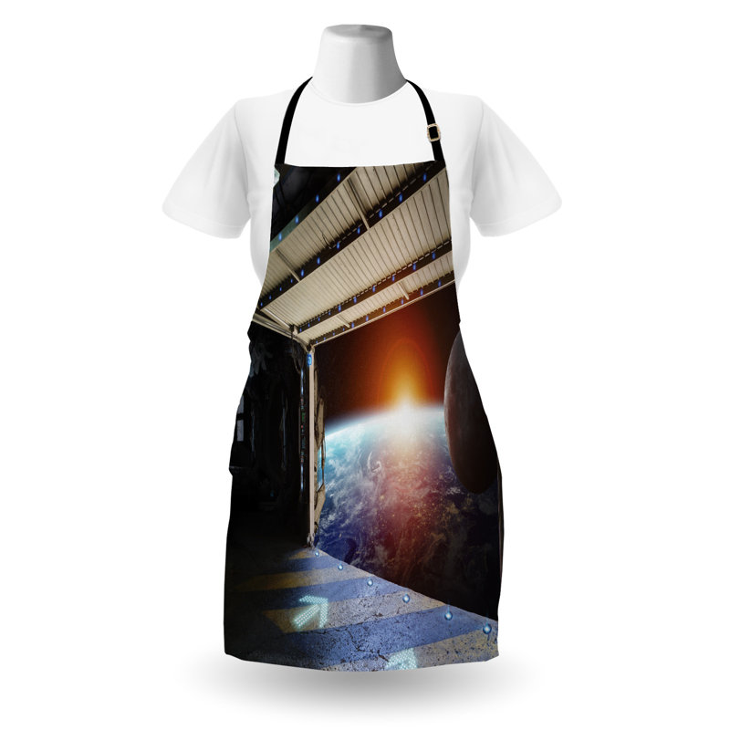 Multicolore tablier de préparation et saveur unisexe, espace terre galaxie, taille adulte