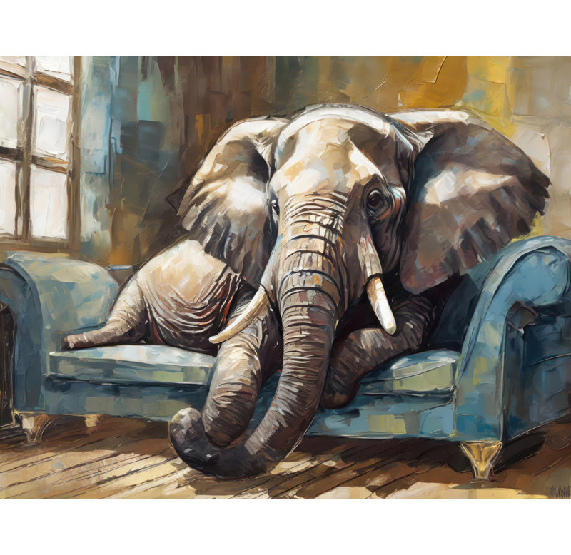 «Elephant Couch» sur toile, H 32 po x l 26 po