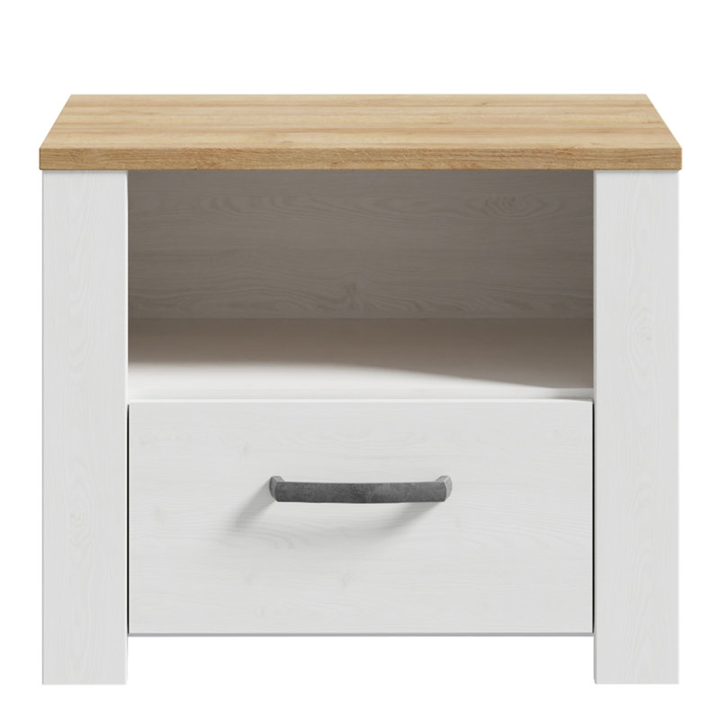 Abidan Manufactured Wood Bedside Table, White