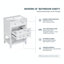 Meuble-lavabo blanc 24 po avec lavabo en céramique, base de rangement en bois massif