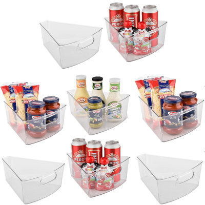 Sorbus Wedge Storage Bin Organizer with Handle for Lazy Susan Corner Cabinet 8-Pack