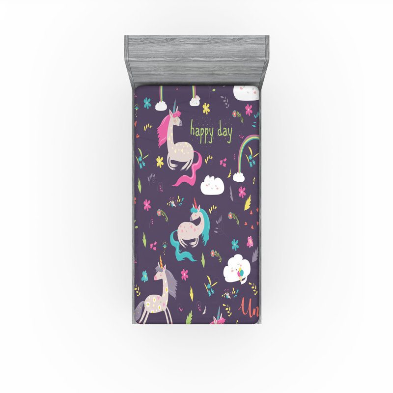 Multicolore Ambesonne, Twin Fitted Sheet