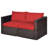 59'' Wide Straight Wicker Loveseat with Cushions-226978225