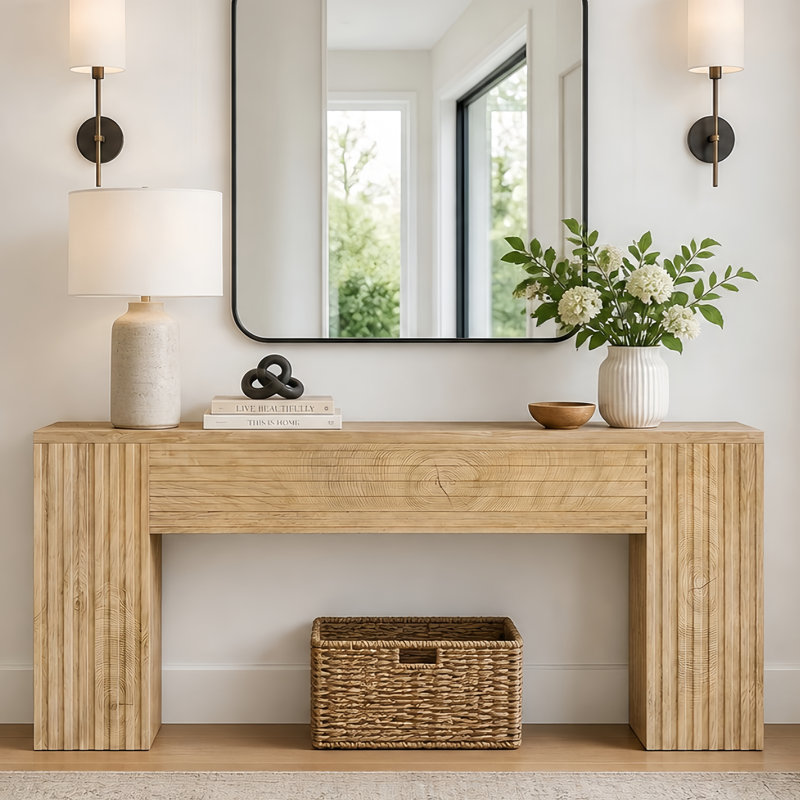 70.86" Long Sofa Console Table, Farmhouse Behind Couch Table For Entryway, Lvining Room, Hallway, Small Spaces
