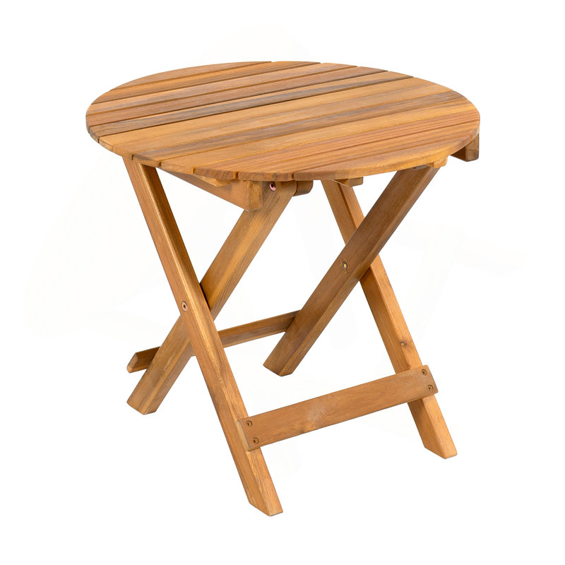 Aucune table d’appoint extérieure en bois d’acacia pliable et réglable