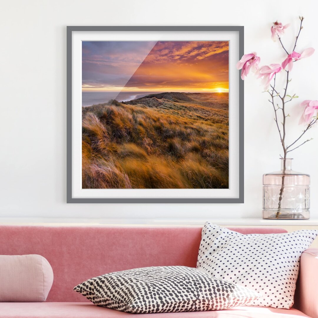 Gerahmtes Poster Sonnenaufgang am Strand von Sylt