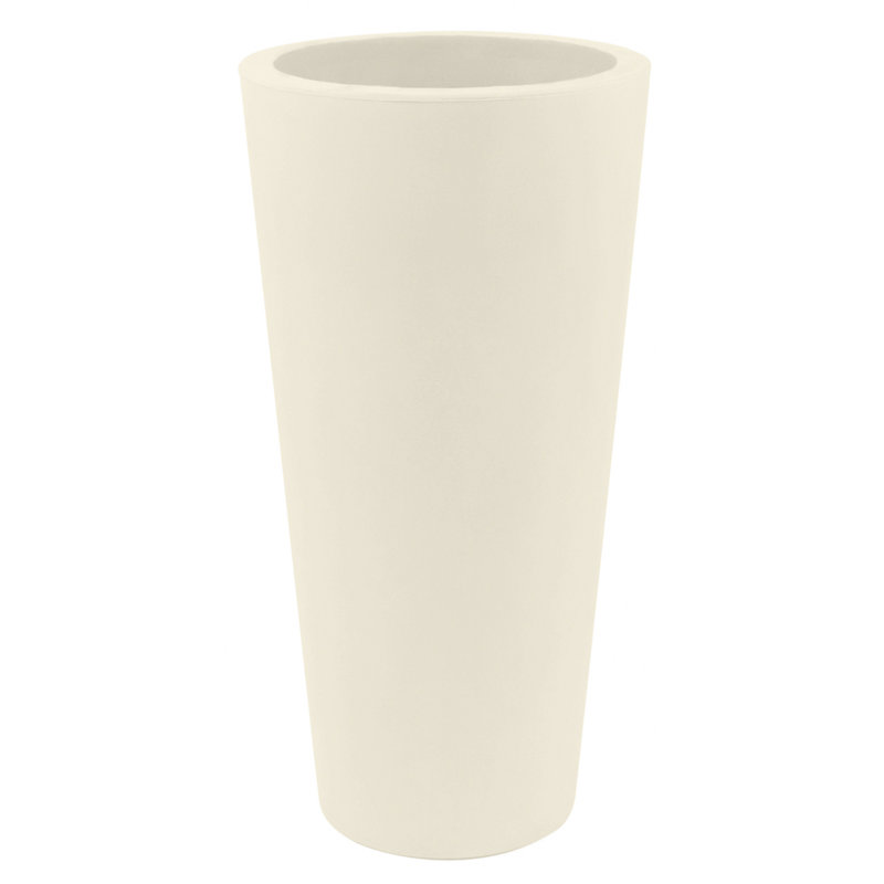 Cone Resin Pot Planter, 39.25" H x 13.75" W x 13.75" D, Ecru