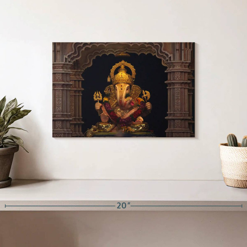 Statue Ganesh, H 8 po x l 12 po