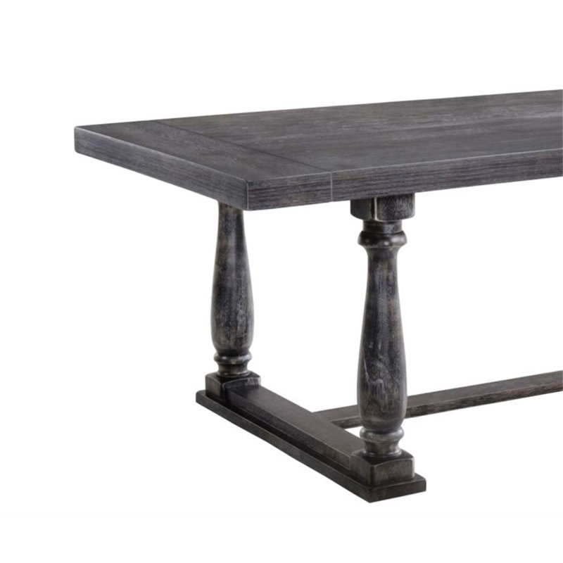 Grunwald 7 Piece Dining Set,dinning table set, Weathered Gray, Weathered Gray/Cream