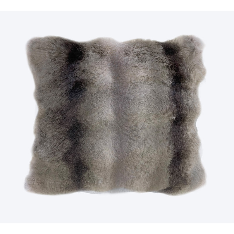 Luxury Supersoft Faux Fur Printed Cushion Alpine Husky Cushion, Beige, 43x43cm