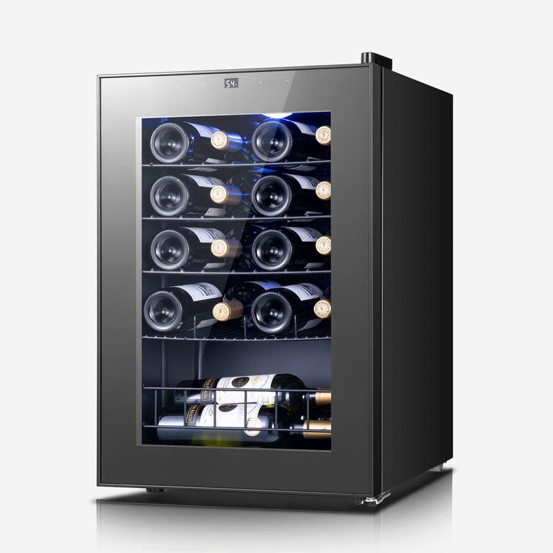 20 Bottle Wine Fridge 38-65℉ Freestanding Wine Cooler Digital Temperature Control & Double-layer Glass Door & Soft LED  Wine Refrigerator