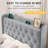 Velvet Tufted Upholstered Platform Bed with Charging Station (Light Gray, King Size)-822808539-822808542