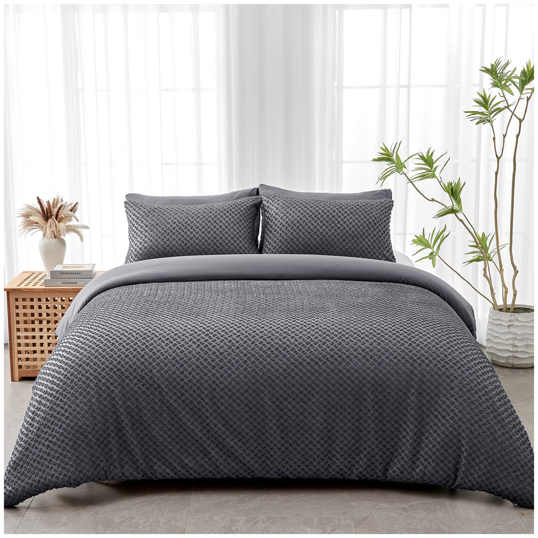 LUXURY DUVET SET FRANKLIN SINGLE CHARCOAL
